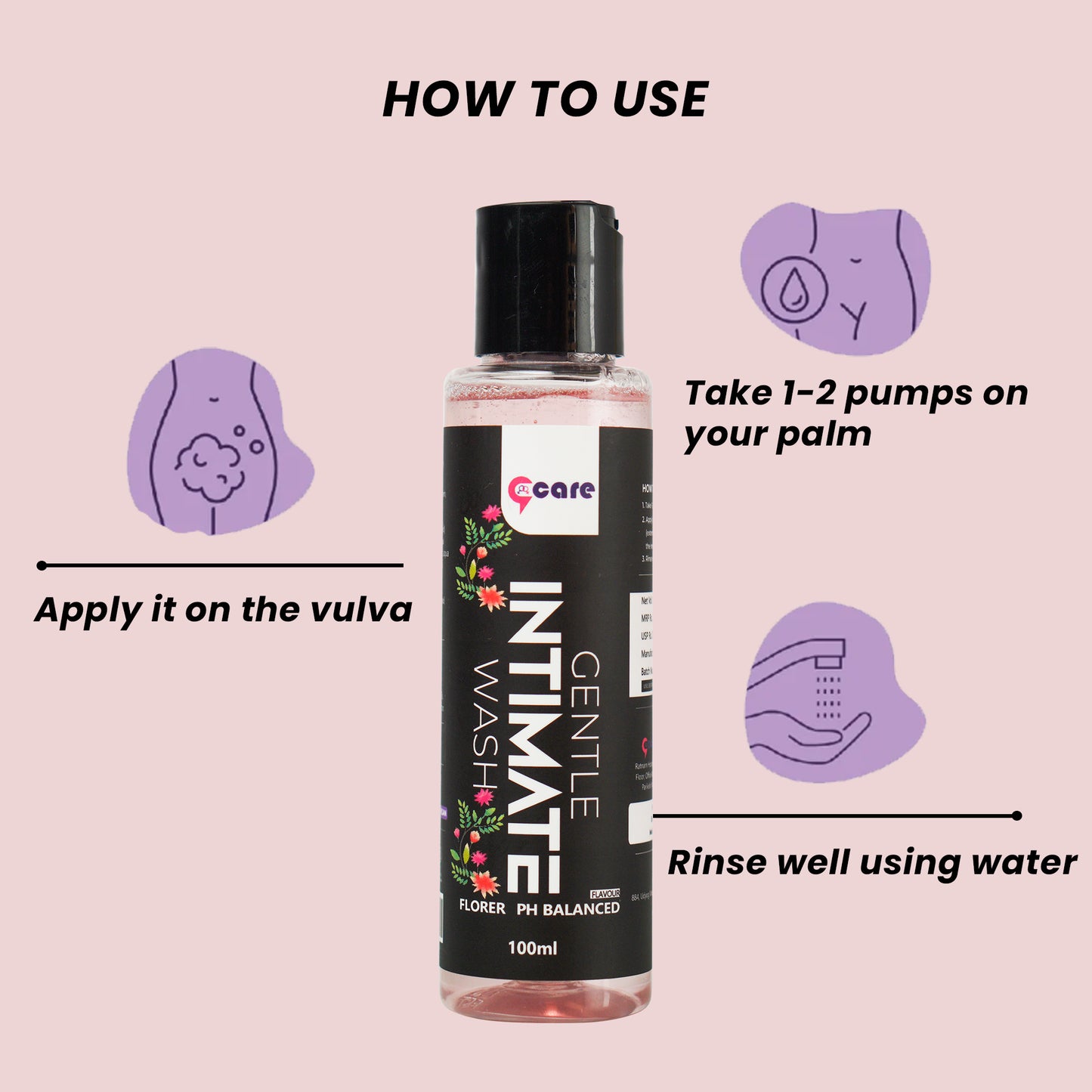 9care Gentle Intimate Wash – pH Balanced Vaginal Wash for Women | 100ml